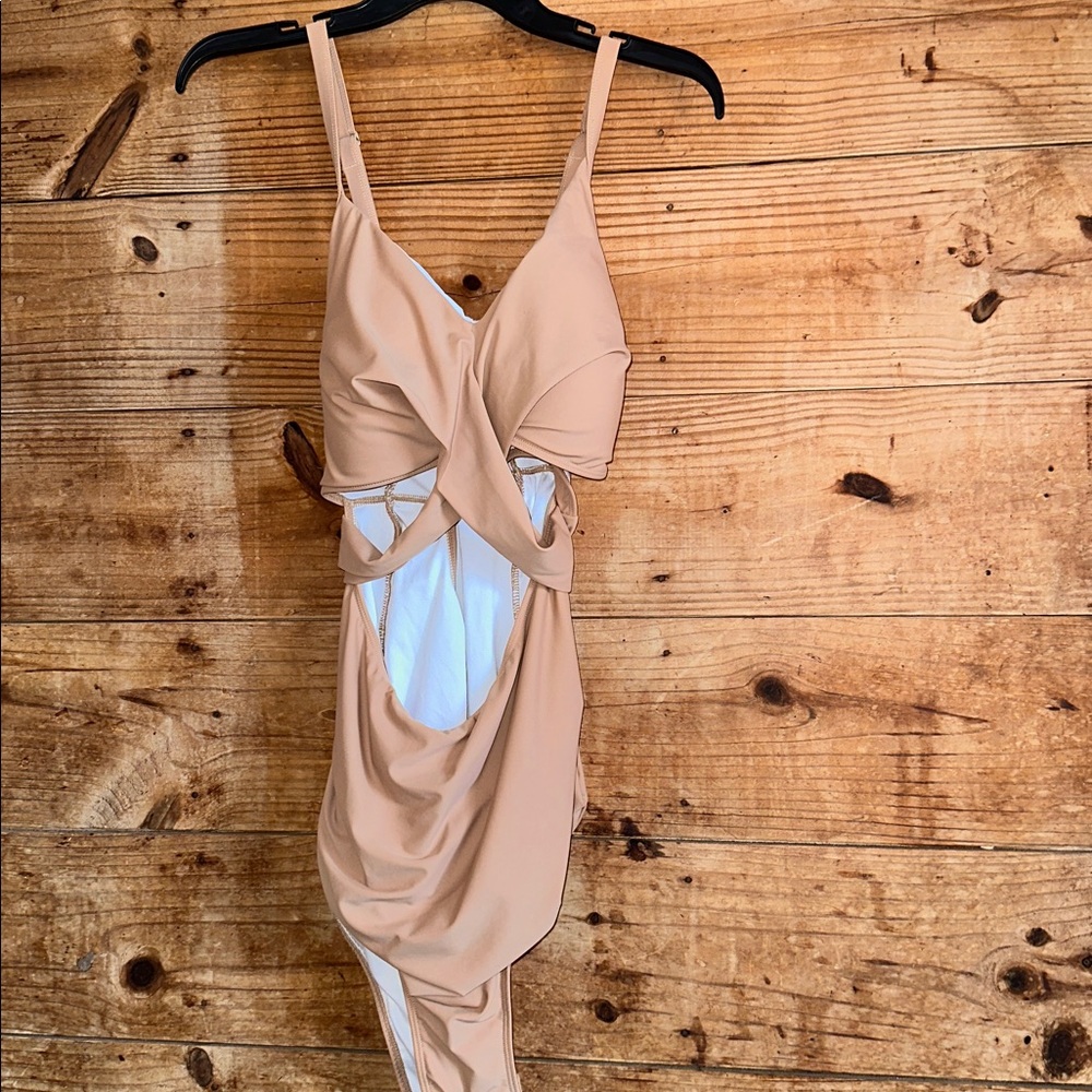 Be Wicked Beige Cutout Swimsuit NWOT